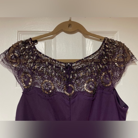 Xscape Brand Size 12 Plum Color Long Gown - Picture 9 of 13